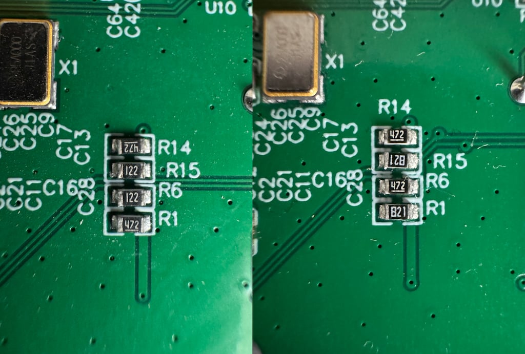 Old and new revision compared